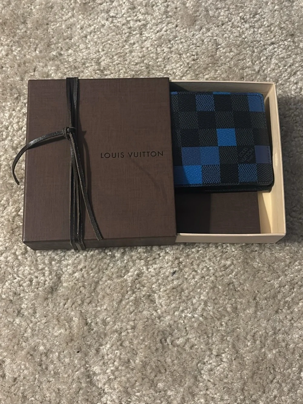 Louis Vuitton Black and Blue Damier Card Holder